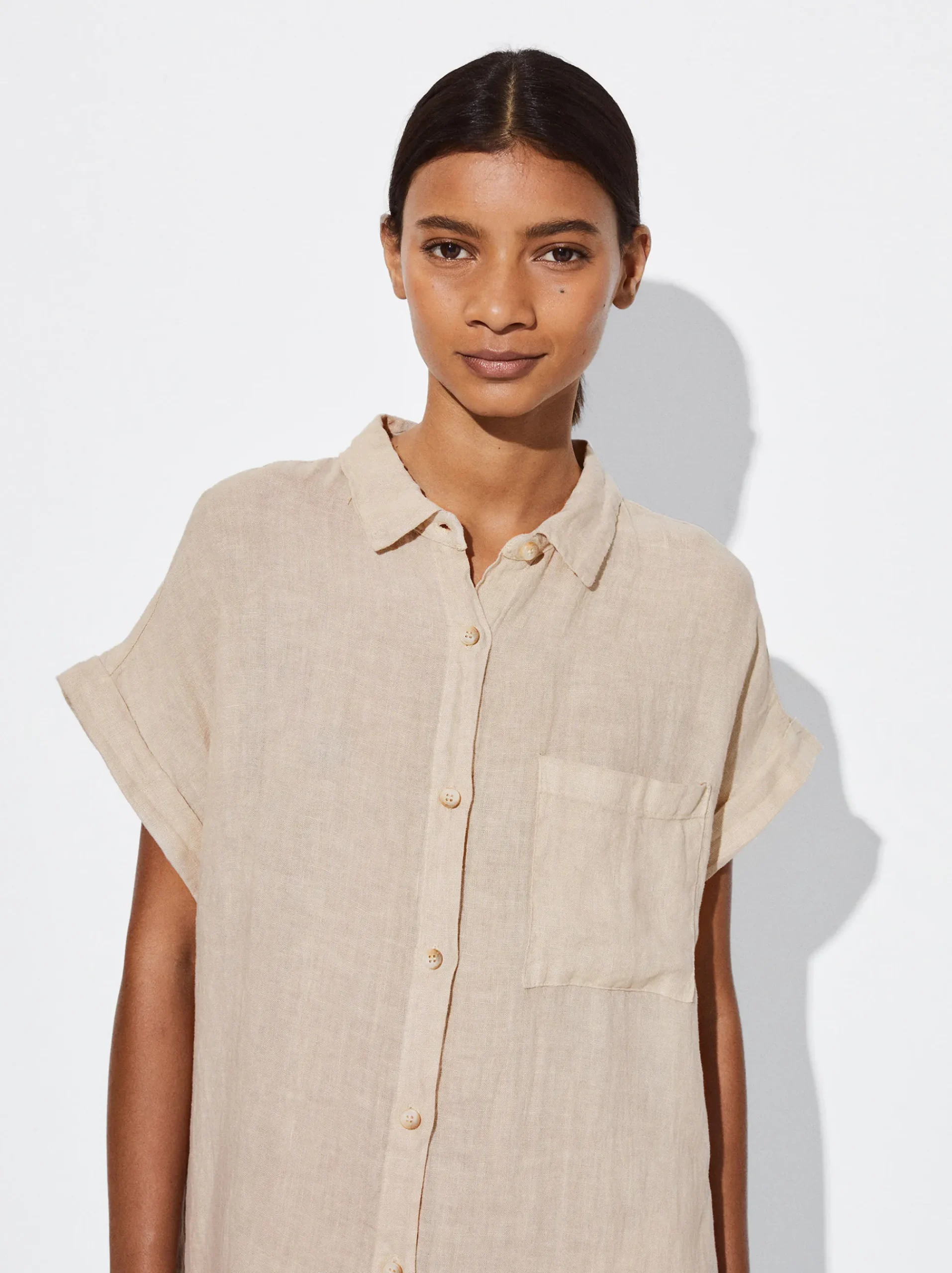 PARFOIS Schultertaschen>Hemdkleid Aus Leinen Beige