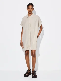 PARFOIS Lange Halsketten>Hemdkleid Aus Lyocell Beige