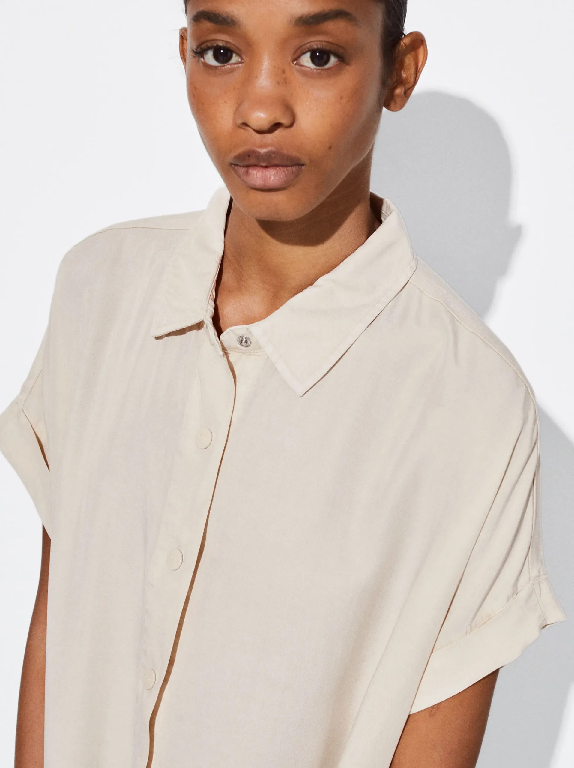 PARFOIS Lange Halsketten>Hemdkleid Aus Lyocell Beige