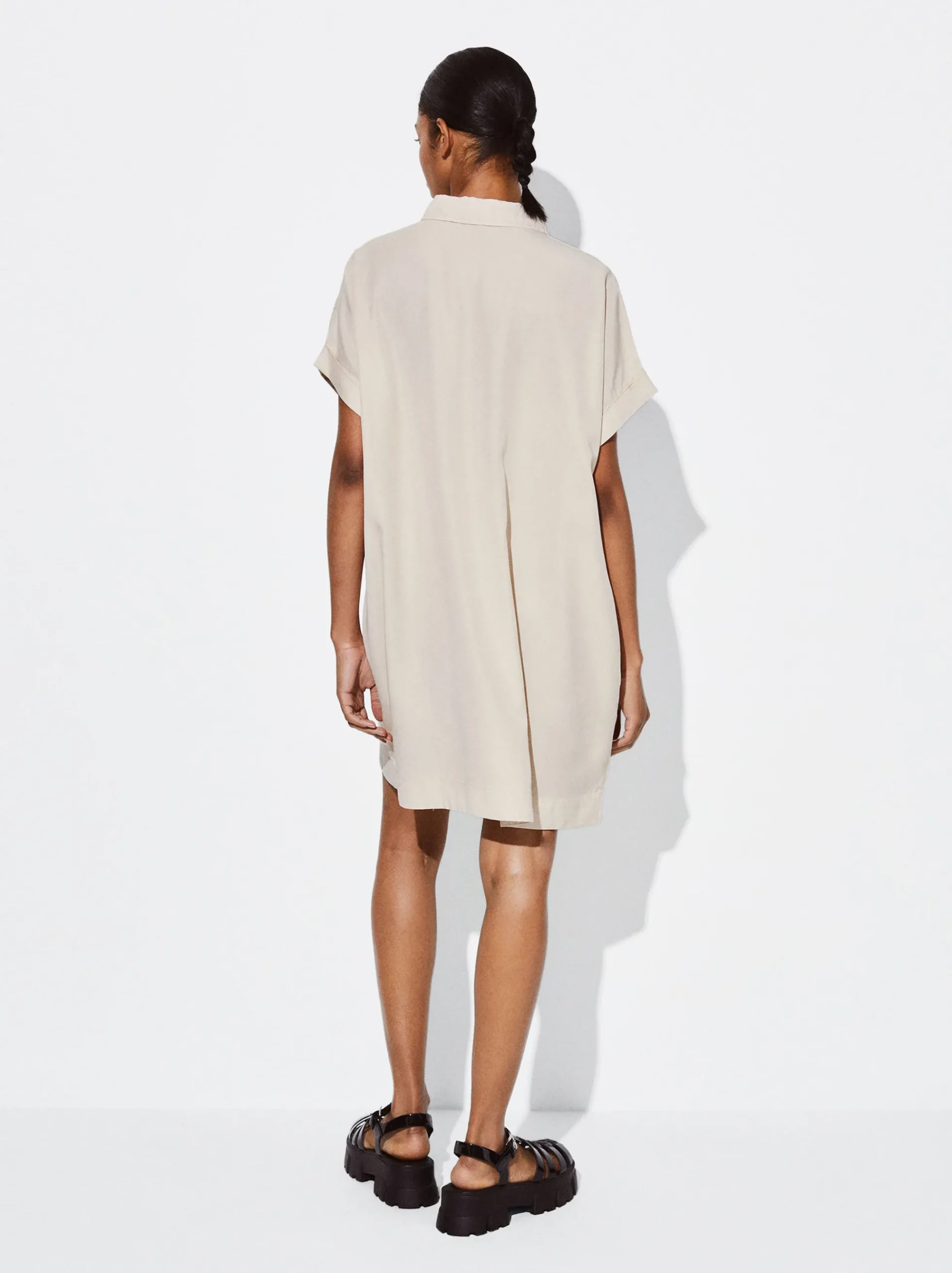 PARFOIS Lange Halsketten>Hemdkleid Aus Lyocell Beige