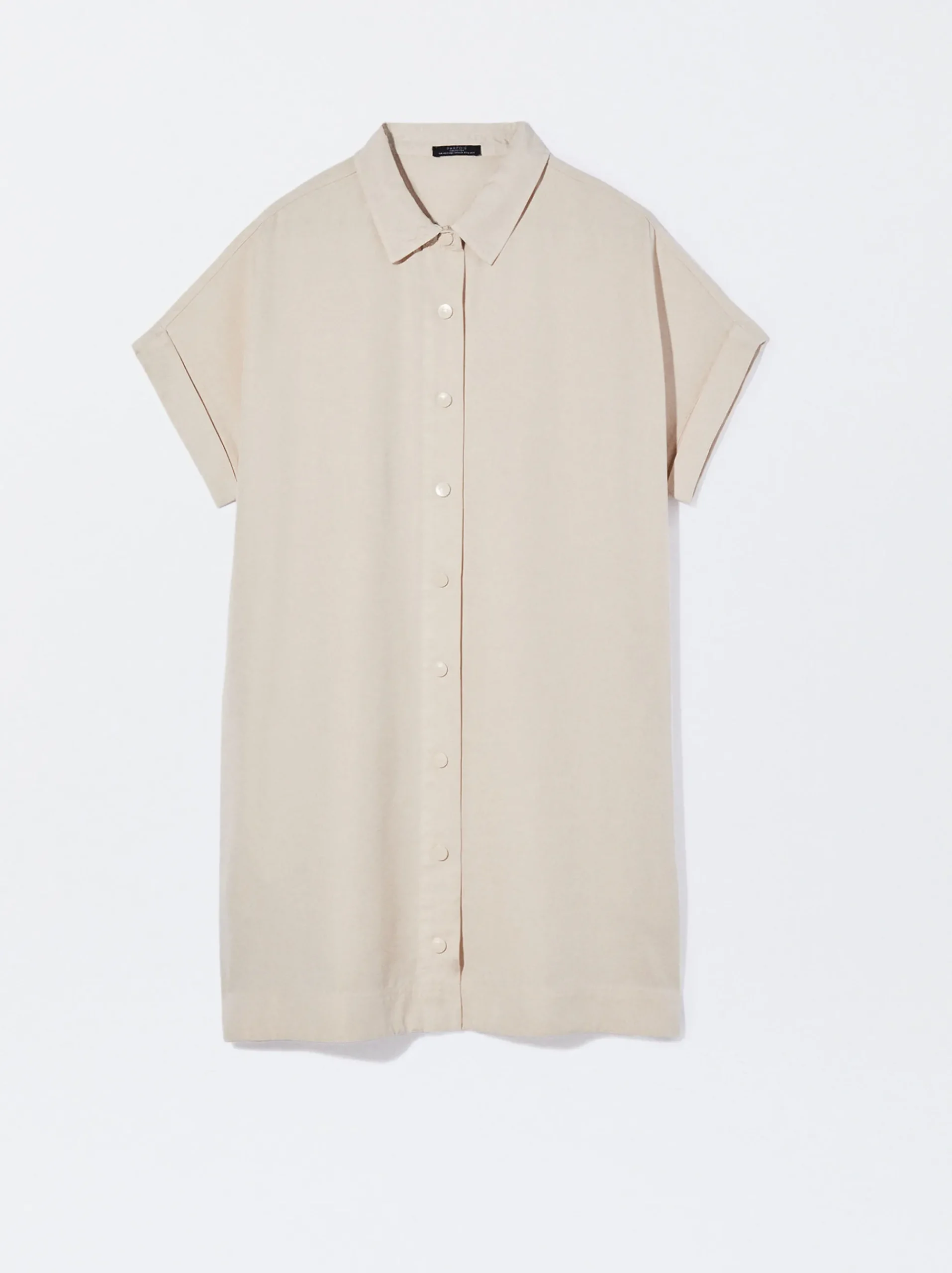 PARFOIS Lange Halsketten>Hemdkleid Aus Lyocell Beige