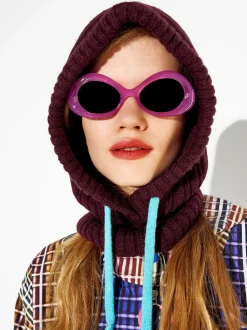 PARFOIS Kartenetuis>Hochgerollte Strickm&uuml;tze Bordeaux