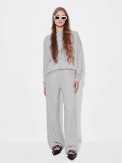 PARFOIS Strick|Pullover Und Jacke>Hose Aus 100% Kaschmir Grau