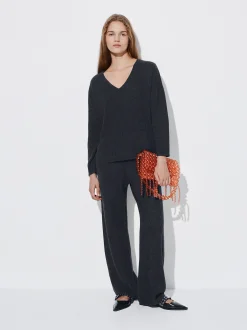 PARFOIS Lange Halsketten>Hose Aus 100% Kaschmir Grau