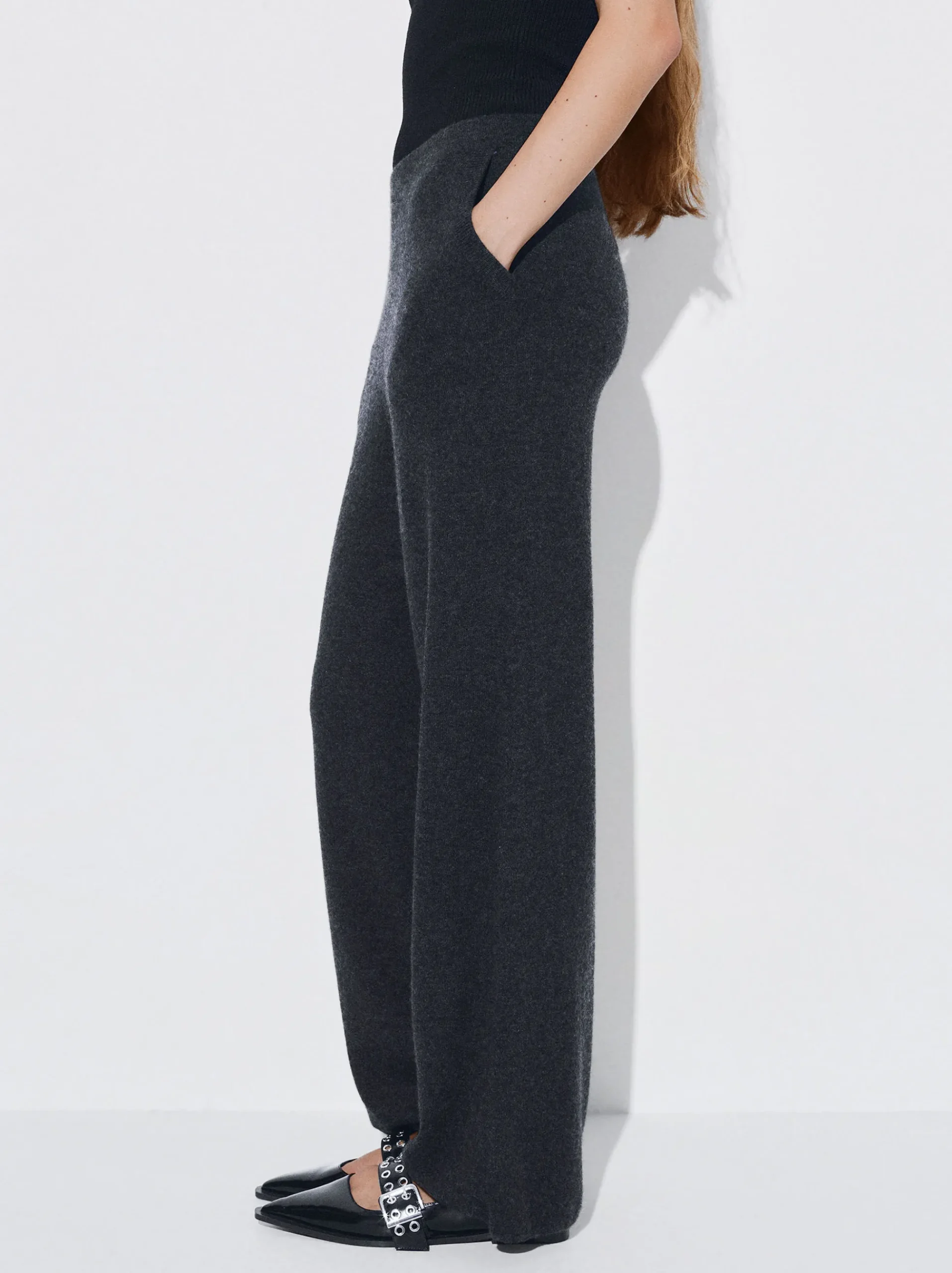 PARFOIS Lange Halsketten>Hose Aus 100% Kaschmir Grau