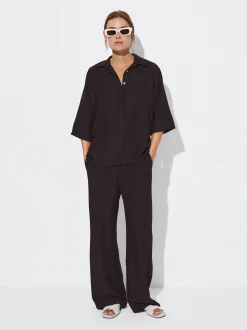 PARFOIS Basics|Tops und Shirts>Hose Mit Elastischer Taille Schwarz