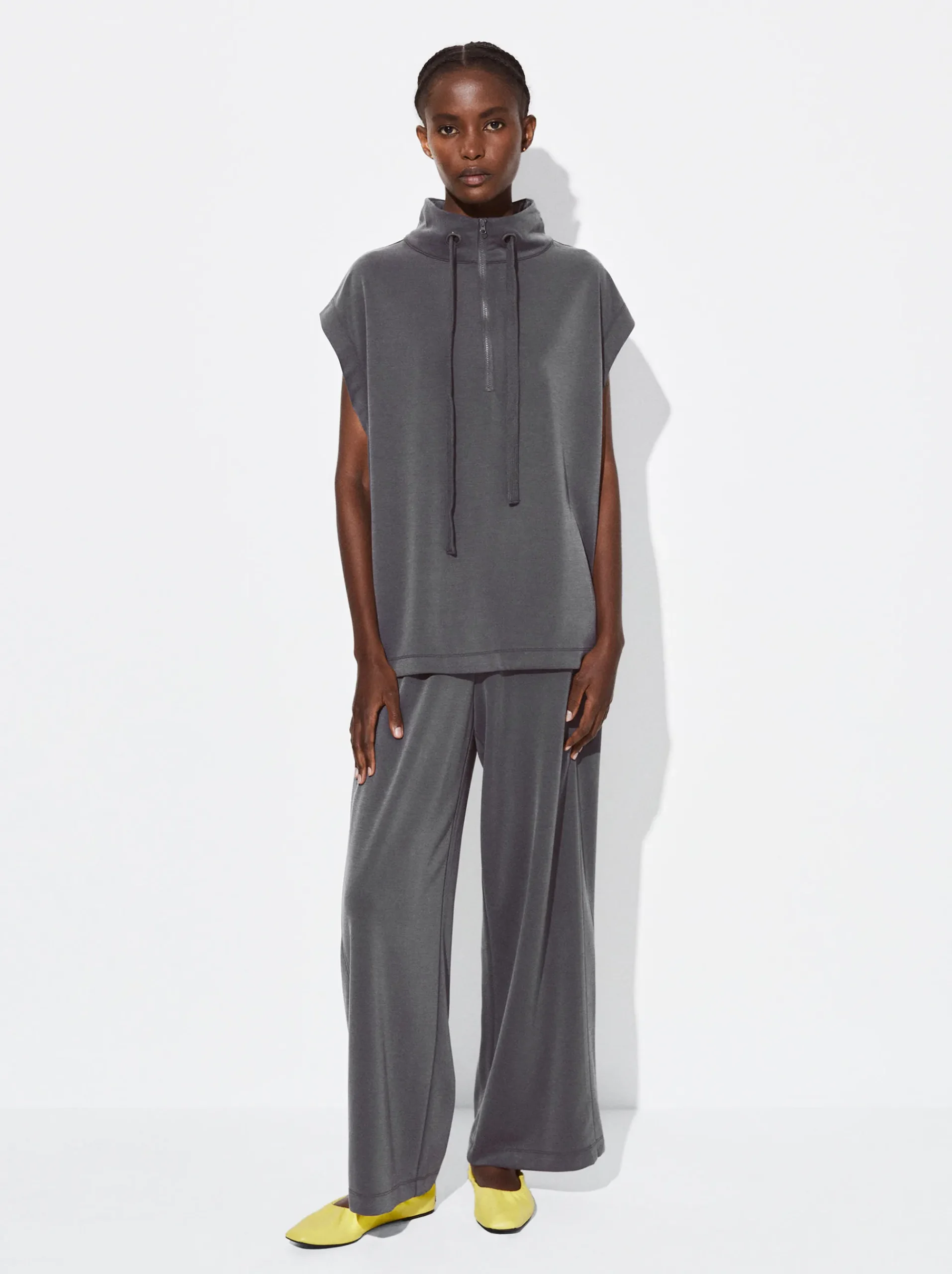 PARFOIS Basics|Strick>Hose Mit Elastischer Taille Grau
