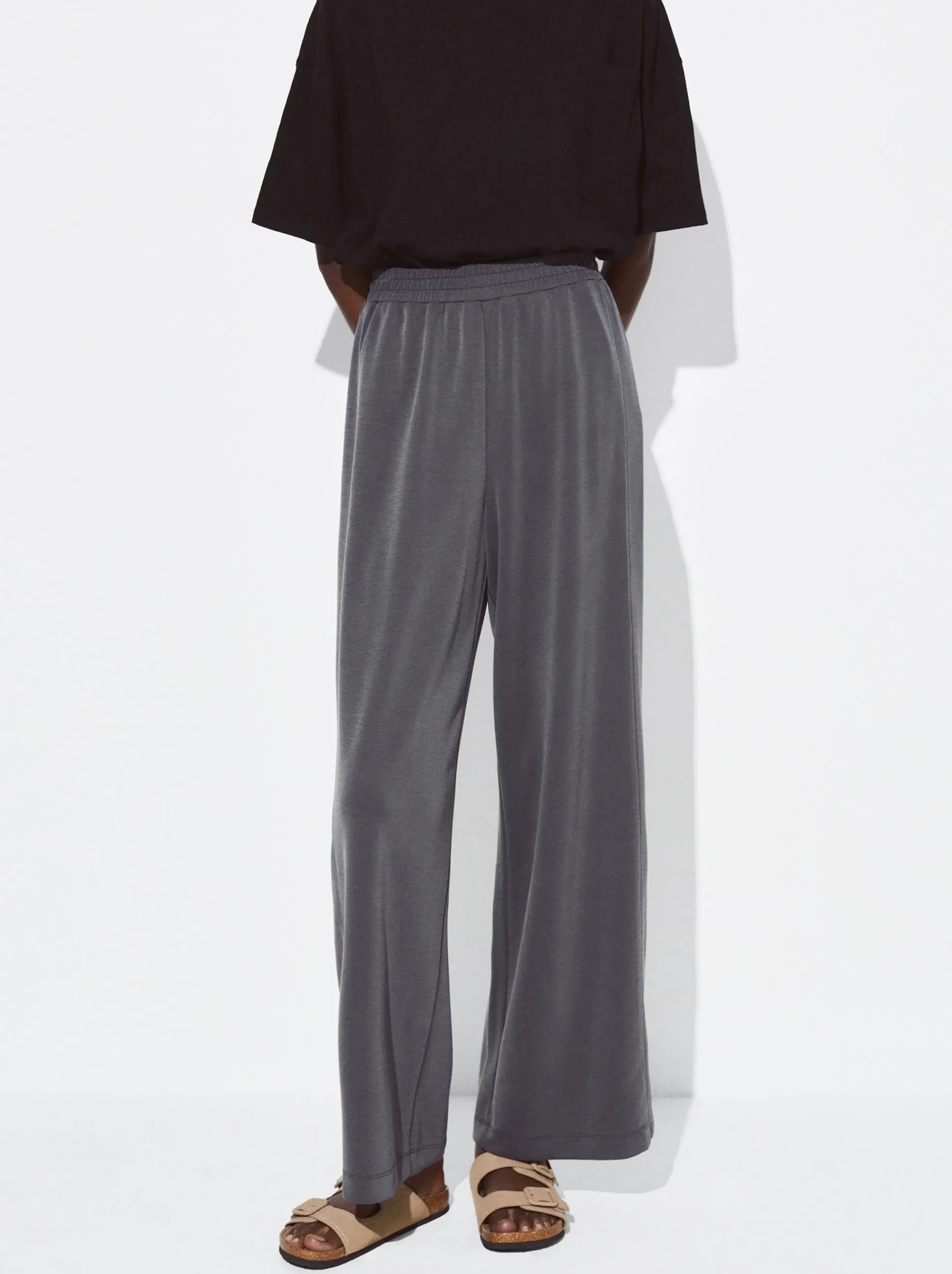 PARFOIS Basics|Strick>Hose Mit Elastischer Taille Grau