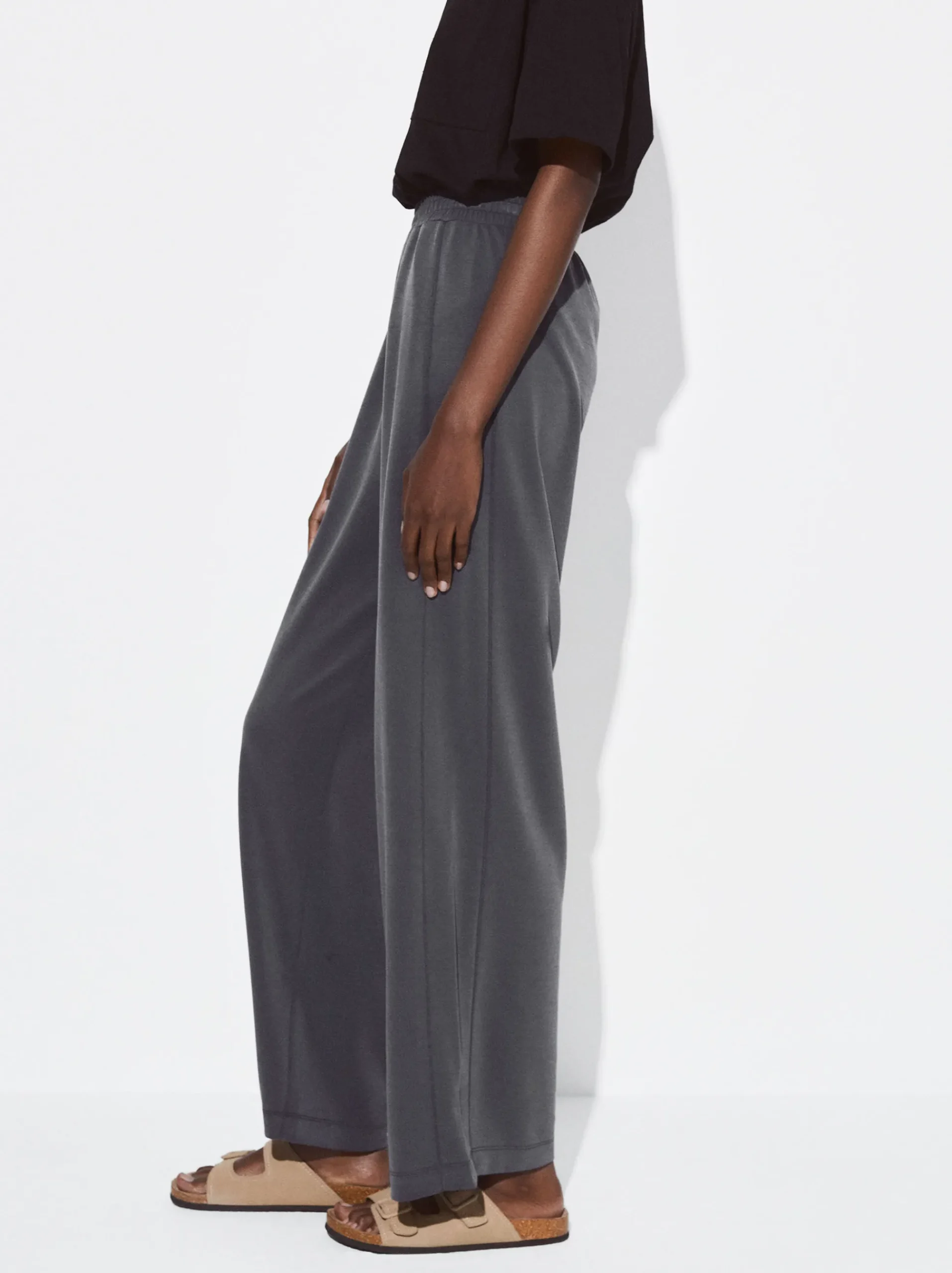 PARFOIS Basics|Strick>Hose Mit Elastischer Taille Grau
