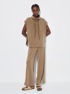 PARFOIS Basics|Strick>Hose Mit Elastischer Taille Khaki