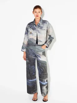 PARFOIS Schultertaschen|Taschen aus Leder NEW>Hose Mit Print Aus 100% Aumwolle Mehrfarbig