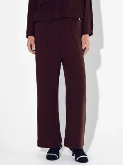 PARFOIS Strick|Pullover Und Jacke>Hose Mit Weitem Bein Und Lyocell Bordeaux