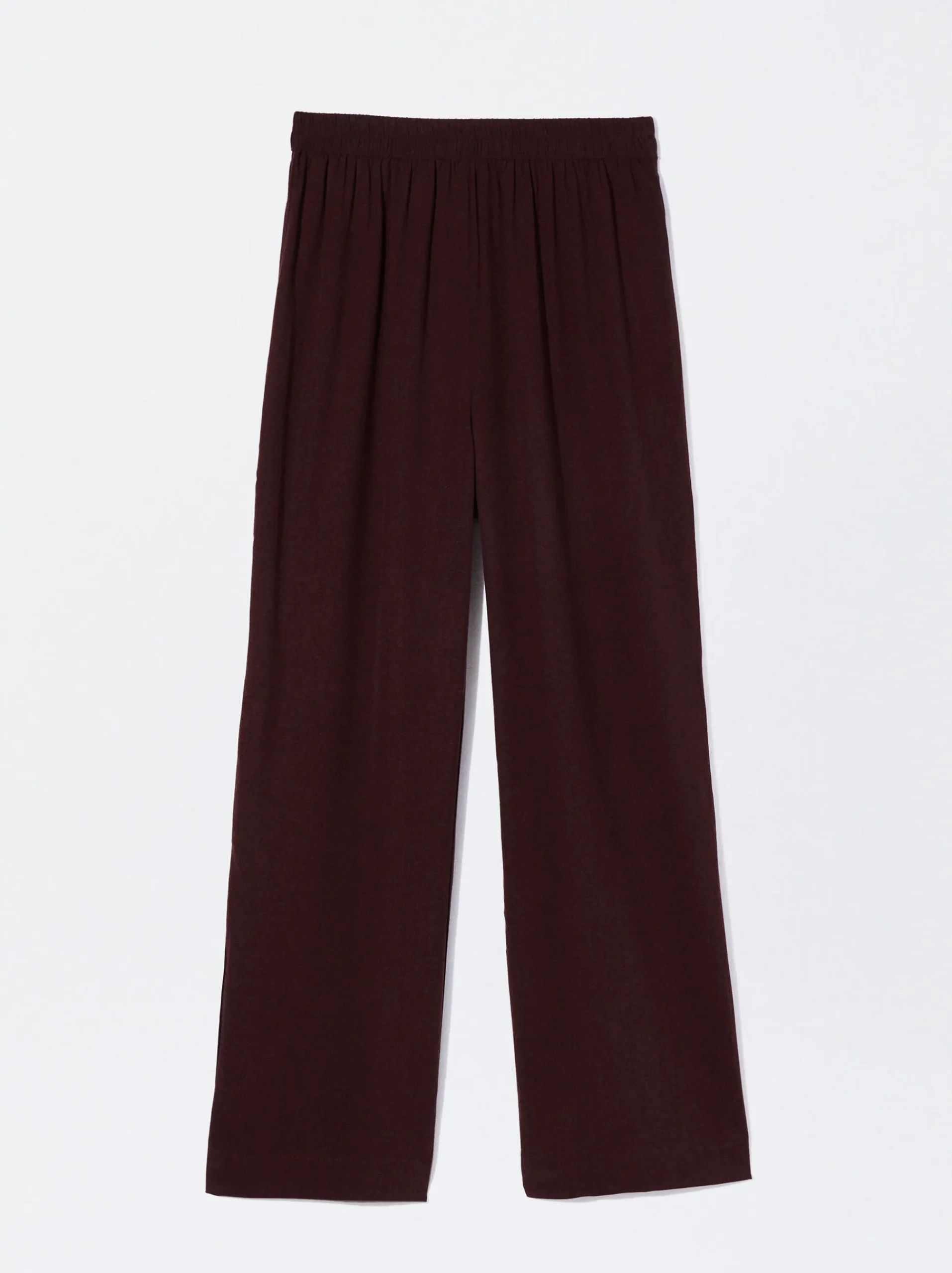 PARFOIS Strick|Pullover Und Jacke>Hose Mit Weitem Bein Und Lyocell Bordeaux