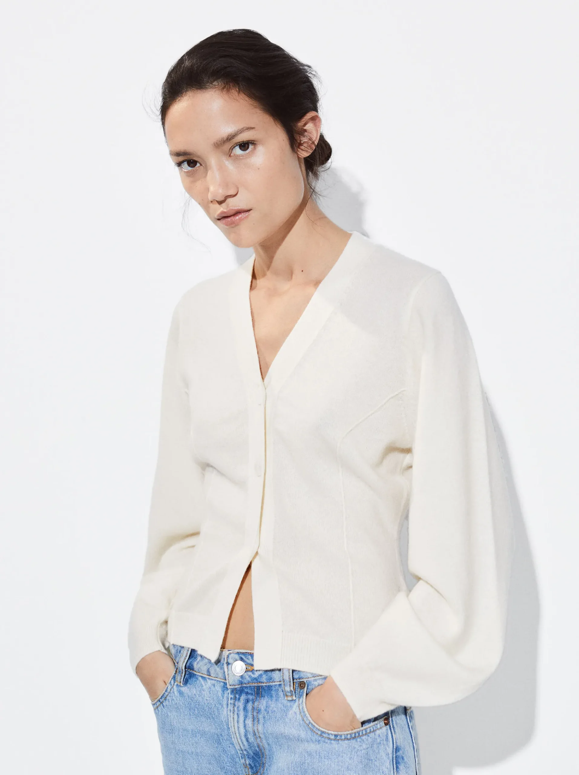 PARFOIS Basics|Blazer und Mäntel>Jacke Aus Kaschmir Ekrü