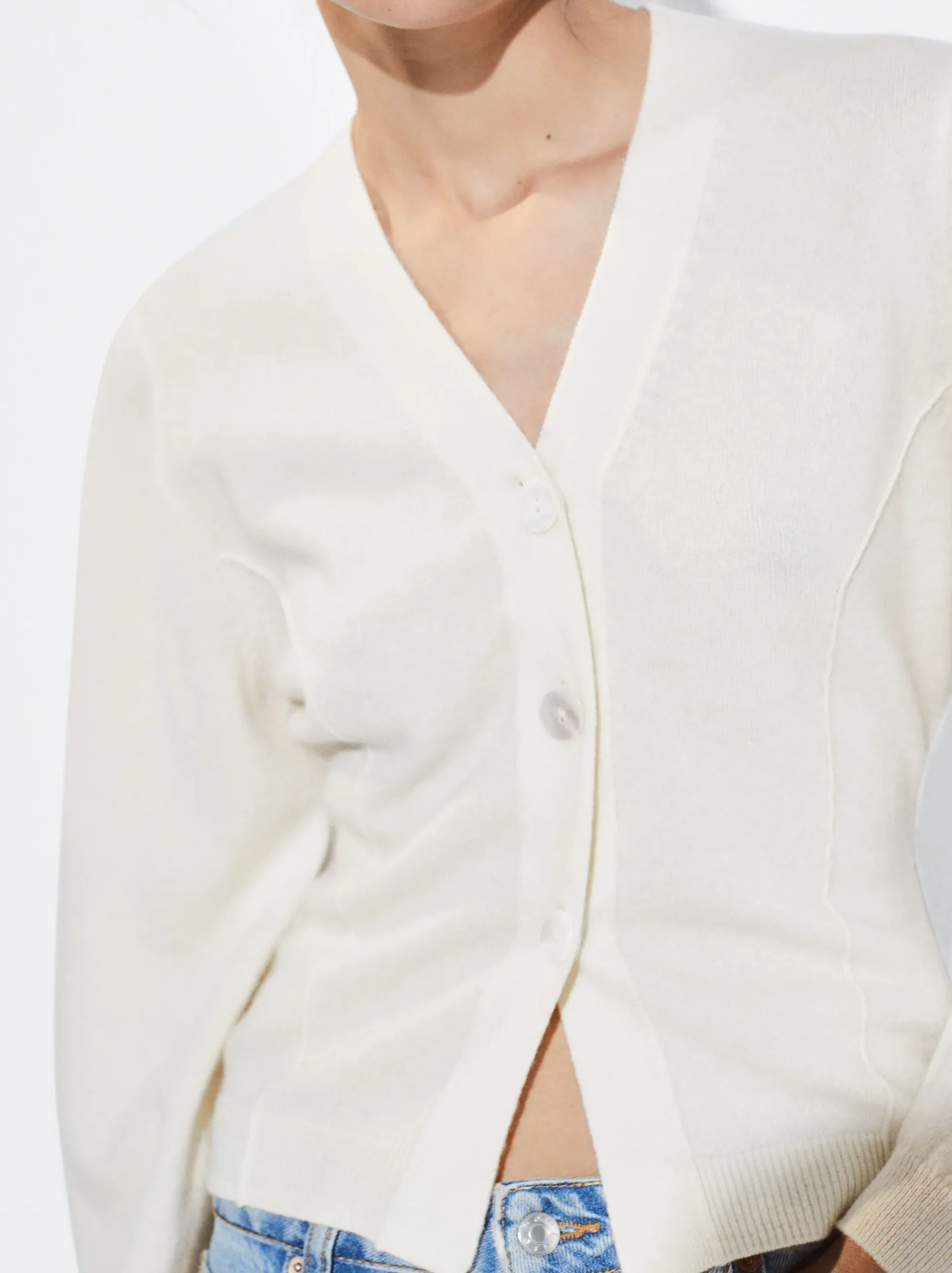 PARFOIS Basics|Blazer und Mäntel>Jacke Aus Kaschmir Ekrü