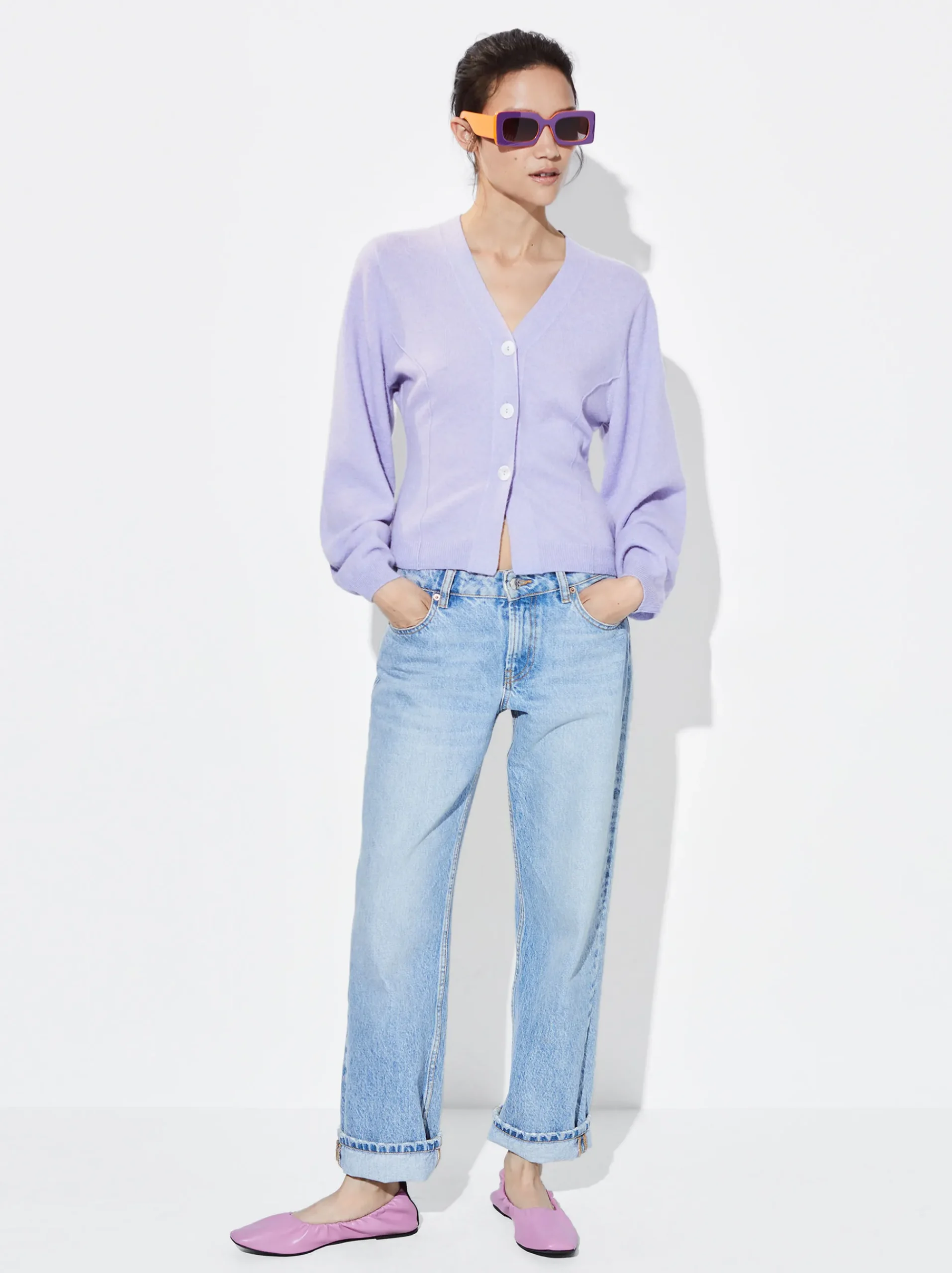 PARFOIS Strick|Tops und Shirts>Jacke Aus Kaschmir Violett