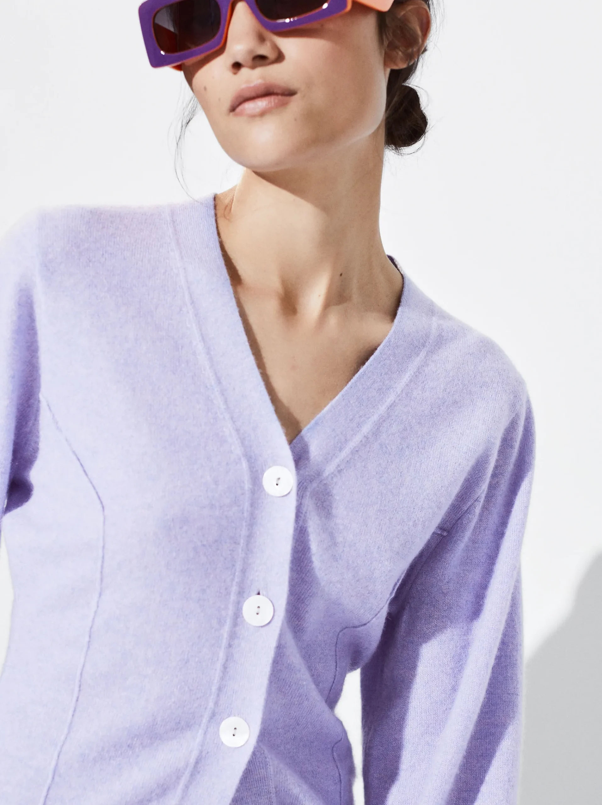 PARFOIS Strick|Tops und Shirts>Jacke Aus Kaschmir Violett
