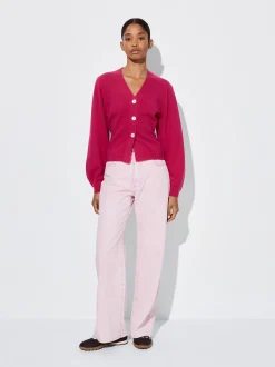 PARFOIS Strick|Tops und Shirts>Jacke Aus Kaschmir Fuchsia