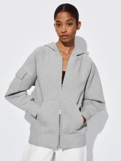 PARFOIS Basics|Strick>Jacke Mit Kapuze Grau