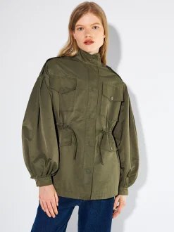 PARFOIS Umhängetaschen>Jacke Mit Strukturmuster Und Kn&ouml;pfen Khaki