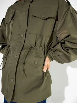 PARFOIS Umhängetaschen>Jacke Mit Strukturmuster Und Kn&ouml;pfen Khaki