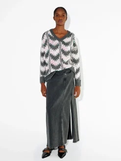 PARFOIS Tops und Shirts>Jacquard-Pullover Mit Applikationen Grau