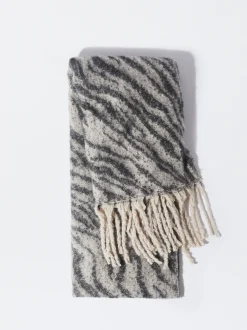 PARFOIS Printed>Jacquard-Schal Mit Tiermotiv Und Fransen Mehrfarbig