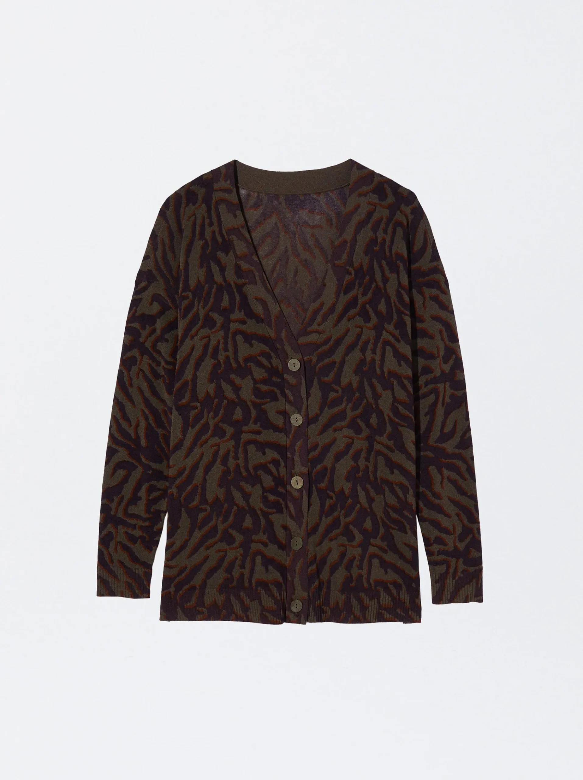PARFOIS Tops und Shirts>Jacquard-Strickjacke Mehrfarbig