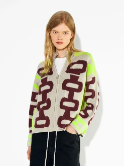 PARFOIS Hosen>Jacquard-Strickjacke Mehrfarbig