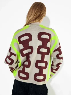 PARFOIS Hosen>Jacquard-Strickjacke Mehrfarbig