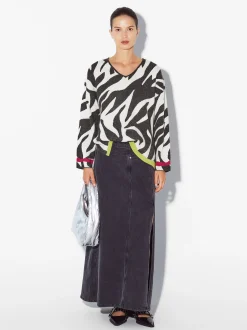 PARFOIS Hosen>Jacquard-Strickjacke Mehrfarbig