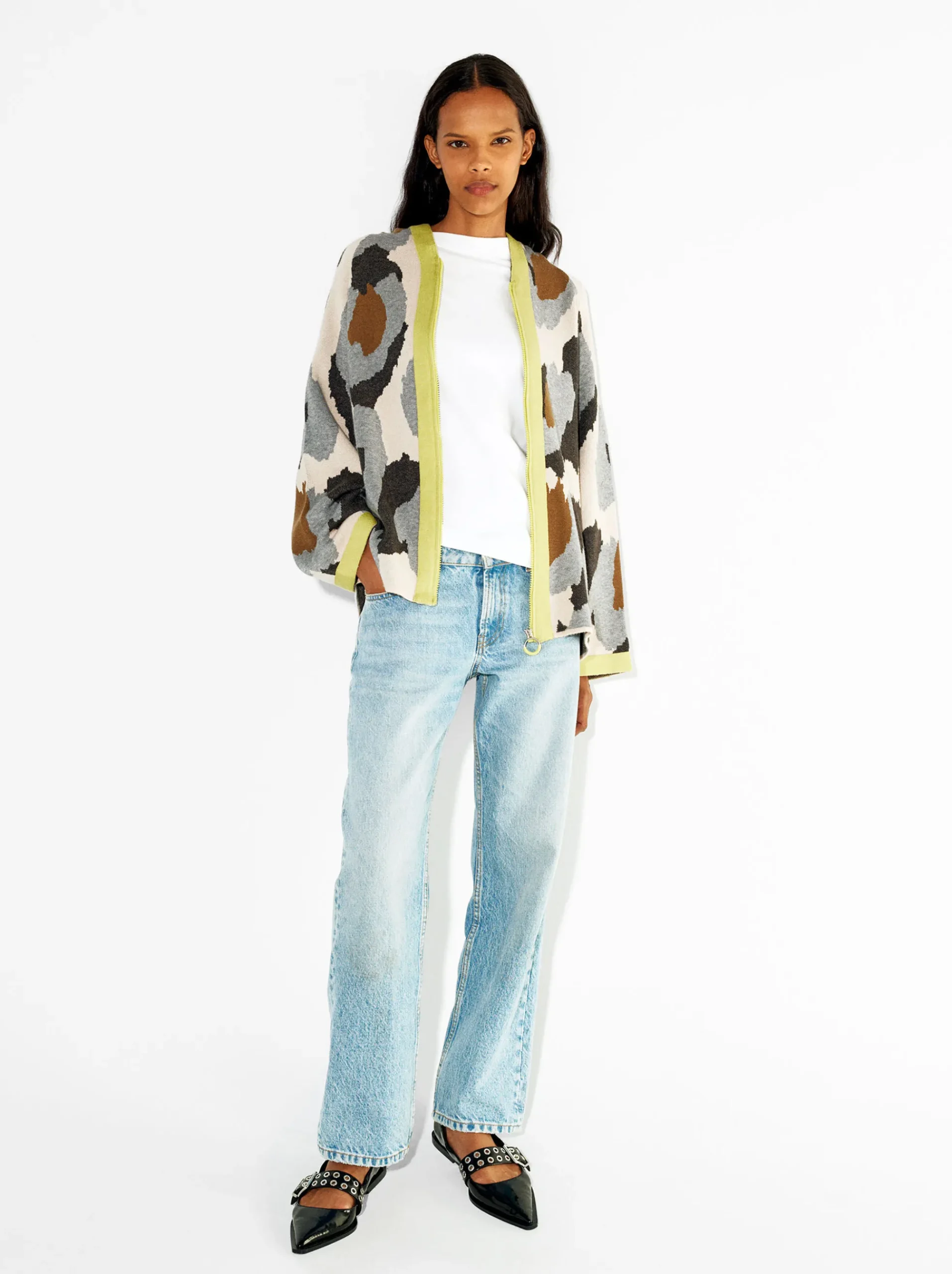 PARFOIS Hosen>Jacquard-Strickjacke Mehrfarbig