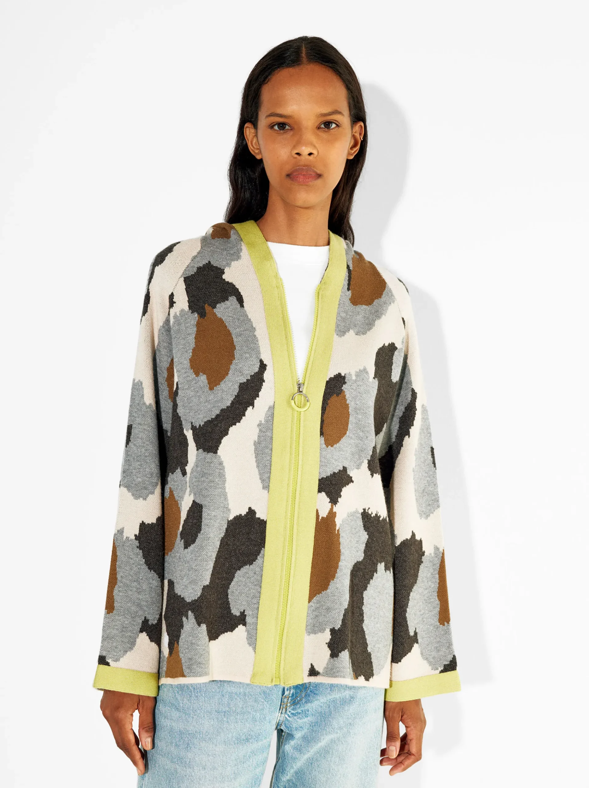 PARFOIS Hosen>Jacquard-Strickjacke Mehrfarbig