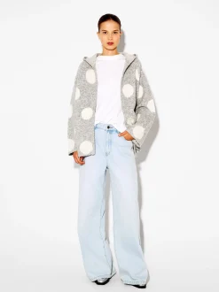 PARFOIS Tops und Shirts>Jacquard-Strickjacke Grau