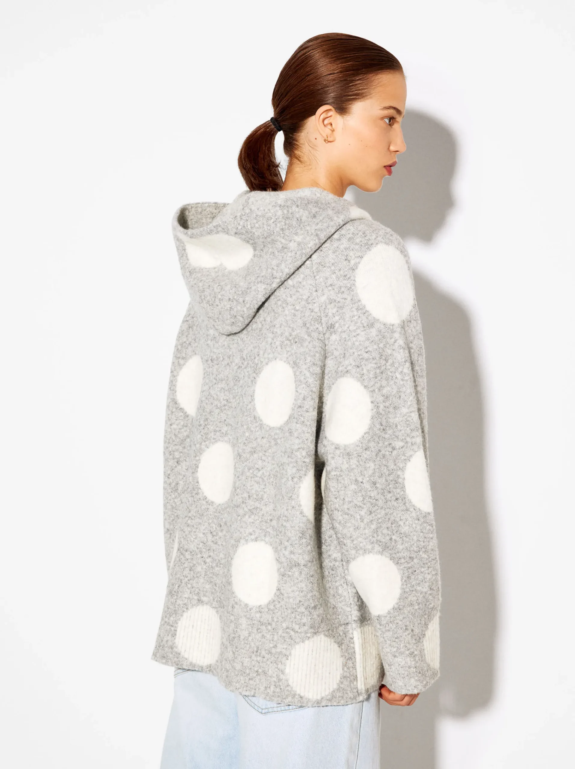 PARFOIS Tops und Shirts>Jacquard-Strickjacke Grau