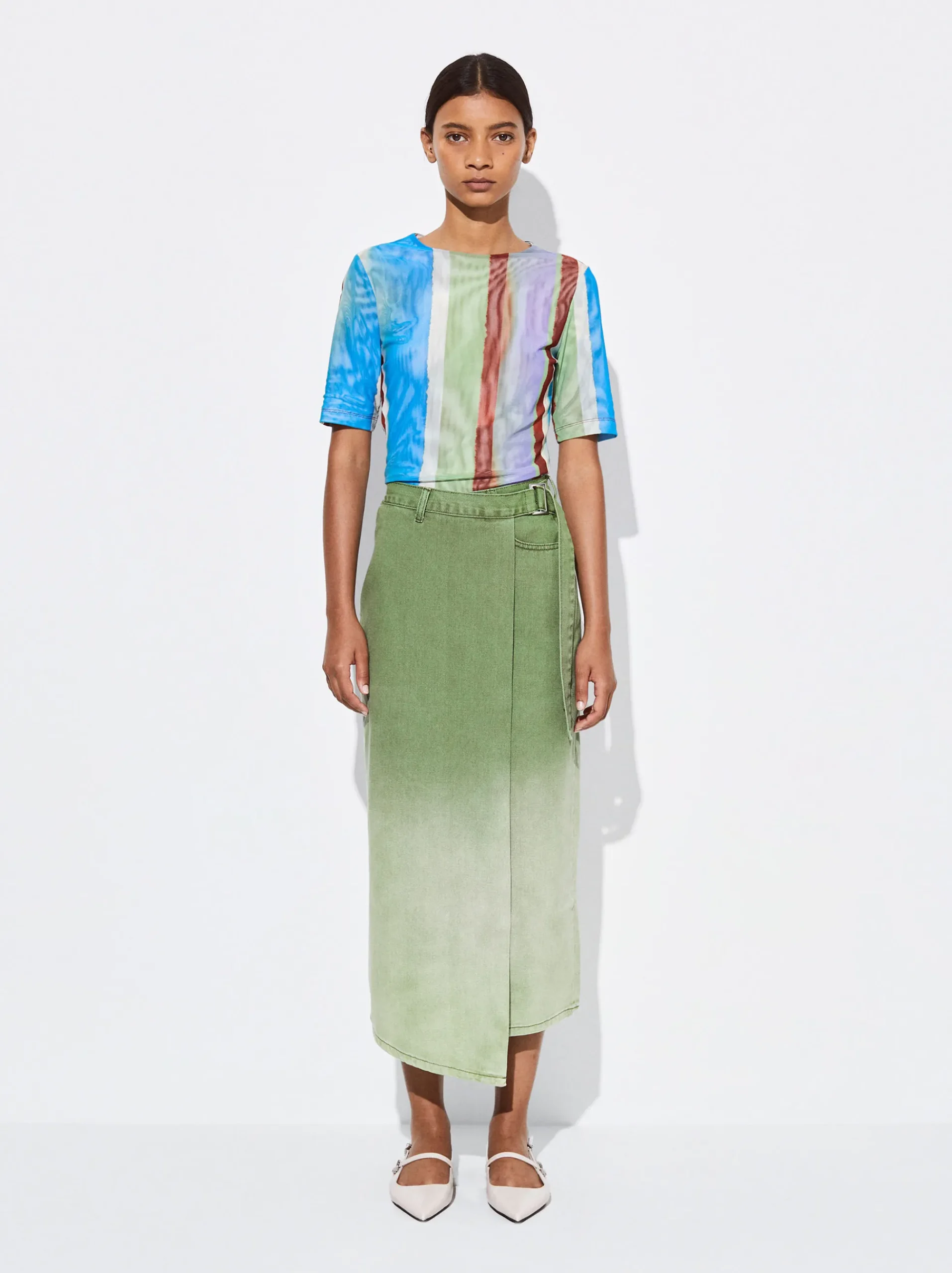 PARFOIS Hemden>Jeans Rock Midi Grün