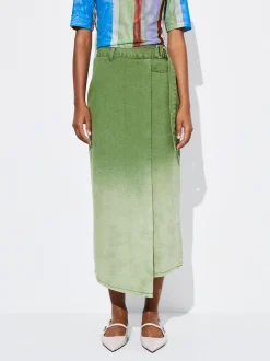 PARFOIS Hemden>Jeans Rock Midi Gr&uuml;n