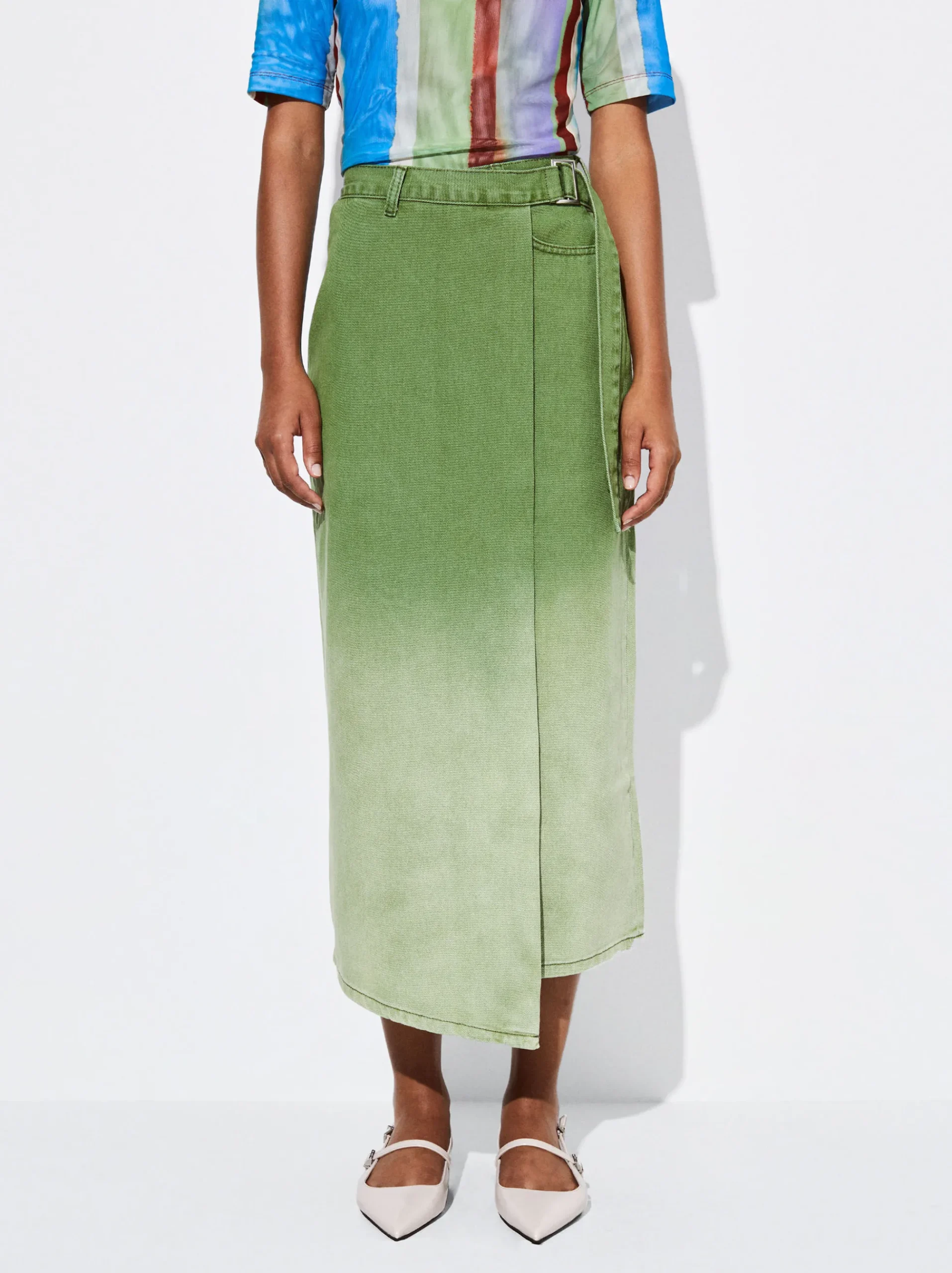 PARFOIS Hemden>Jeans Rock Midi Grün