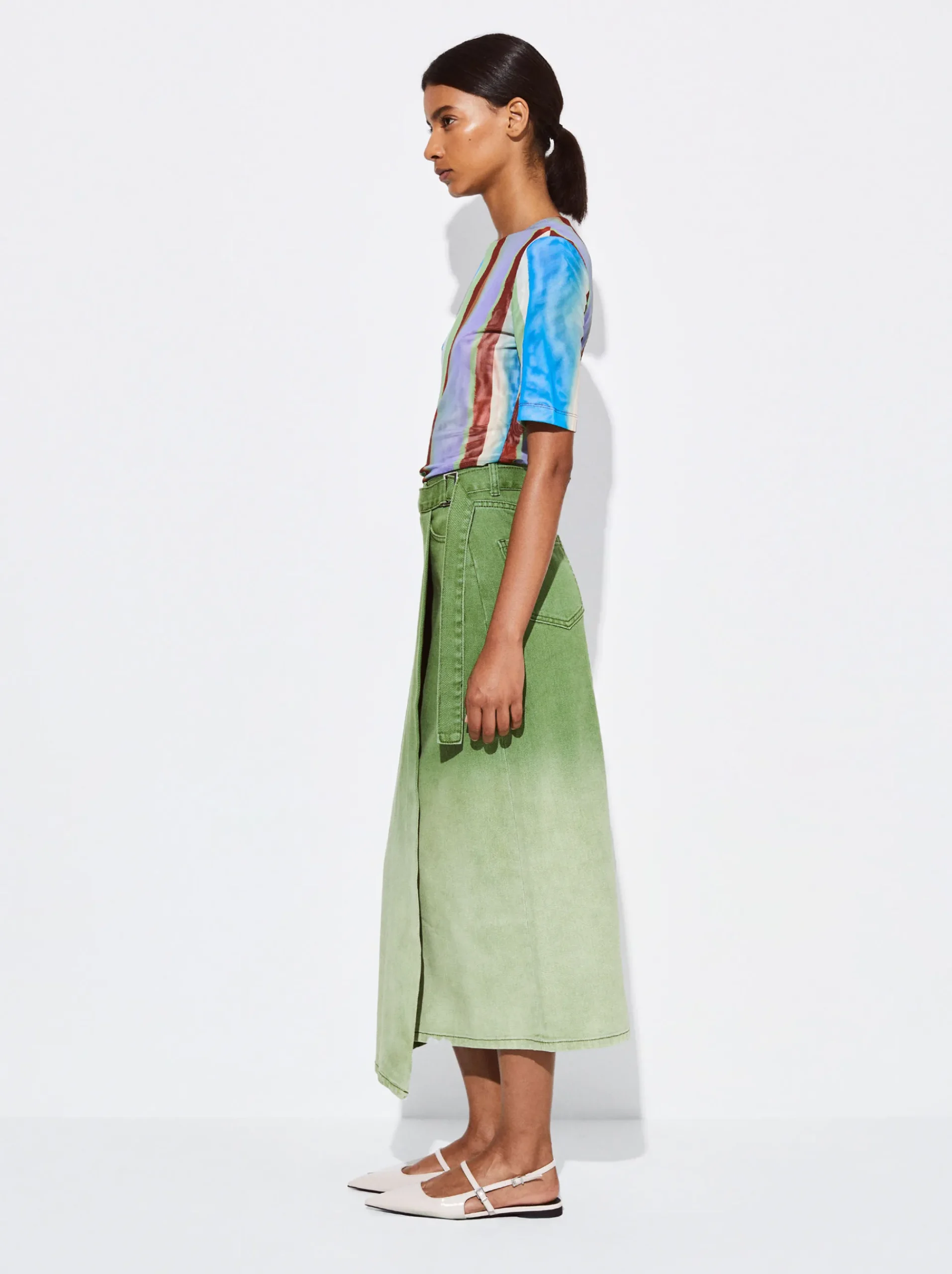 PARFOIS Hemden>Jeans Rock Midi Grün