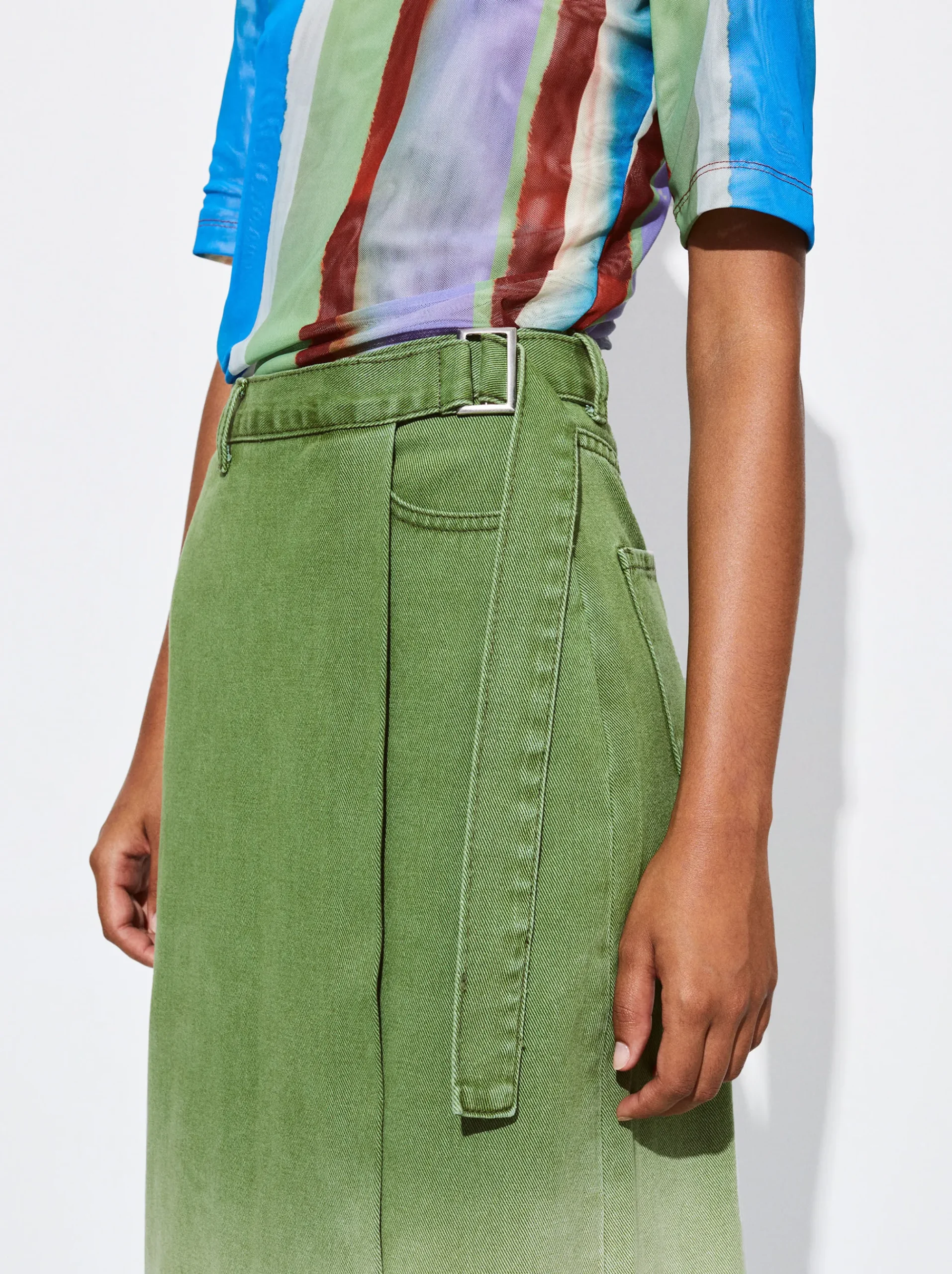 PARFOIS Hemden>Jeans Rock Midi Grün
