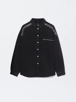 PARFOIS Umhängetaschen|Handtaschen>Jeansjacke Mit Kristallen Schwarz
