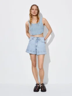 PARFOIS Hemden>Jeans-Shorts Blau