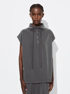 PARFOIS Basics|Hemden>Jogger-T-Shirt Mit Reißverschluss Grau