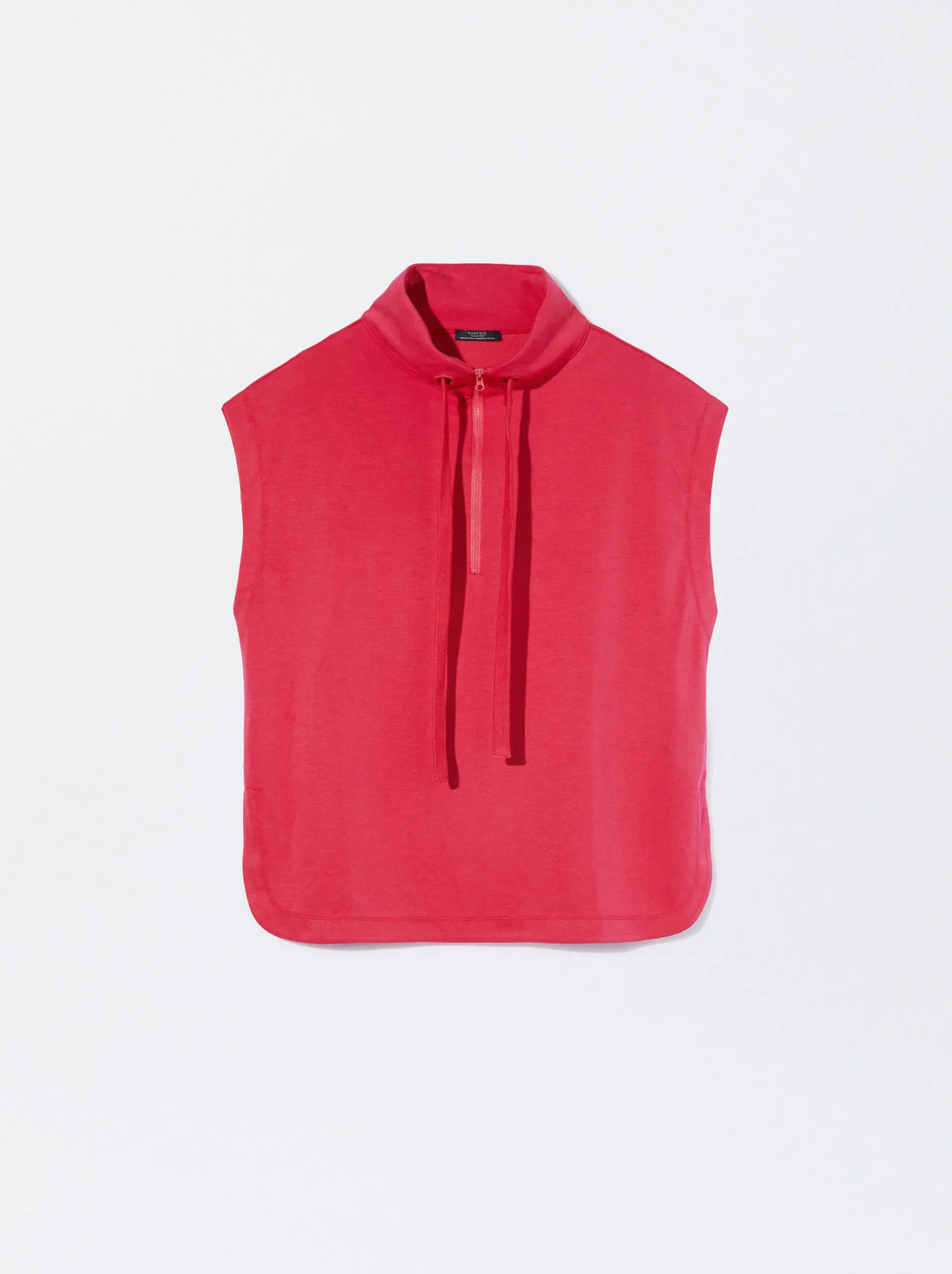 PARFOIS Basics|Strick>Jogger-T-Shirt Mit Reißverschluss Fuchsia