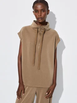 PARFOIS Basics|Strick>Joggingshirt Mit Zip Khaki