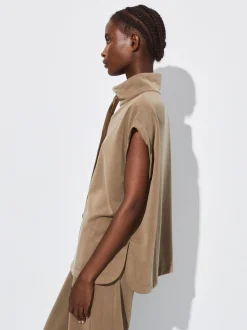 PARFOIS Basics|Strick>Joggingshirt Mit Zip Khaki