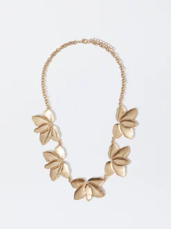 PARFOIS Kurze Ohrringe|Hoop-Ohrringe>Kette Mit Blume Golden