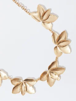 PARFOIS Kurze Ohrringe|Hoop-Ohrringe>Kette Mit Blume Golden