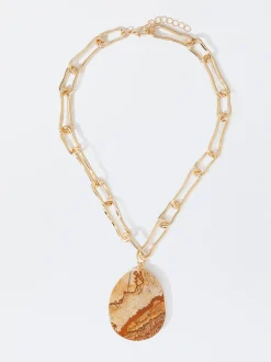 PARFOIS Kurze Halsketten>Kette Mit Steinen Braun