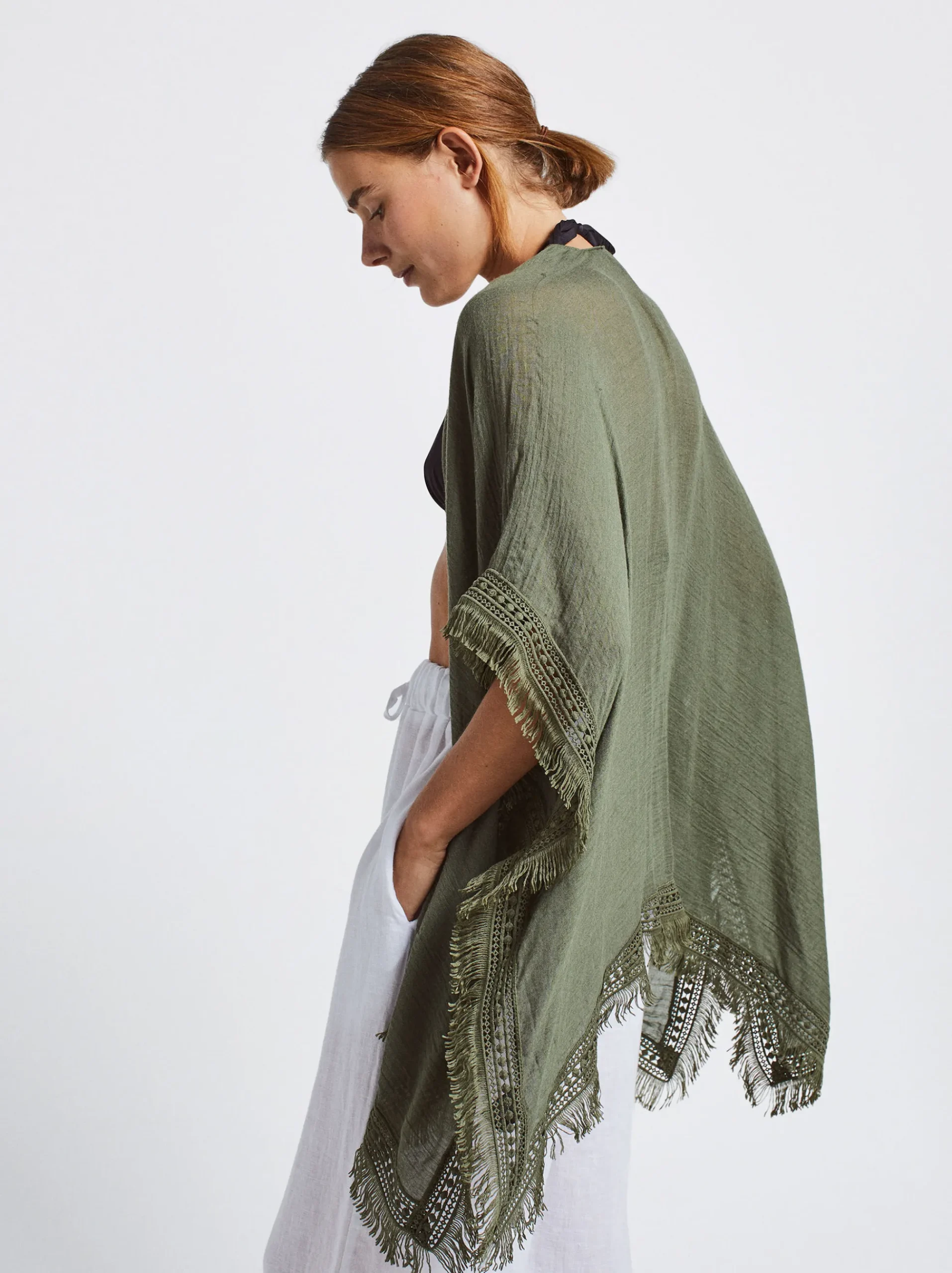 PARFOIS Umhängetaschen>Kimono Mit Fransen Khaki